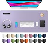 Aothia Leather Desk Mat 91x43cm Non-Slip Waterproof Purple Lavender