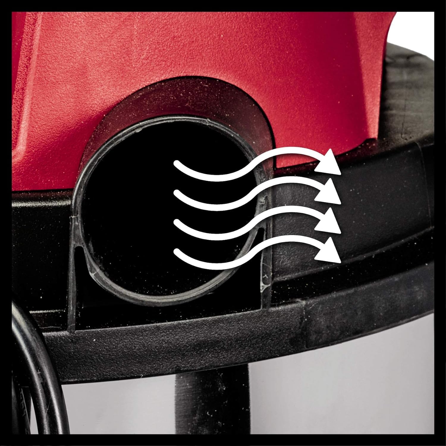 Einhell TC-VC 1812 S Nass-Trockensauger (1.250 W Leistung, 36mm Schlauchsystem, 12 l Edelstahlbehälter, Schaumstofffilter, umfangr. Düsenzubehör), Rot, Schwarz, Weiss 5