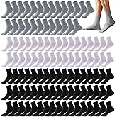 Tergy 50 Pairs Quarter Ankle Socks Crew Socks Athletic Socks for Men Women Breathable Cushion Socks for Running Hiking