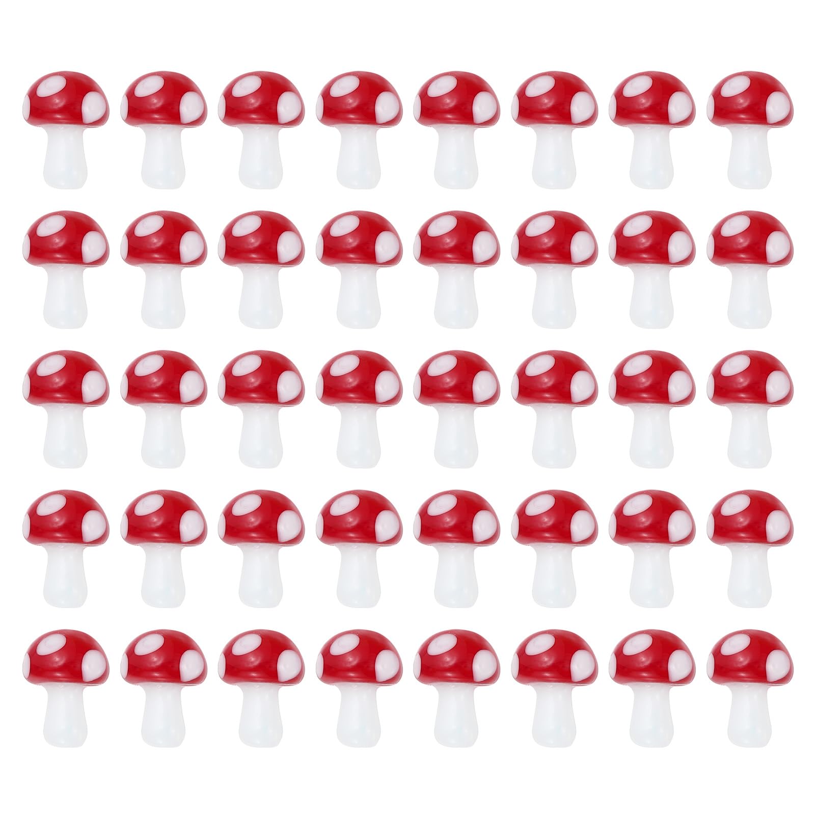 PATIKIL 0.5" x 0.4" Cute Mushroom Beads, 40 Pcs Small Glass Beads Bulk Glass Mushroom for DIY Craft Bracelet Necklace Earring Jewelry Making, Red