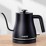 Ulalov Electric Gooseneck Kettle Ultra Fast Boiling Hot Water Kettle 100% Stainless Steel for Pour-over Coffee & Tea, Leak-Pr