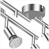 Defurhome Rotatable 4 Way LED Ceiling Spotlight Kit White Chrome 4x4W GU10 Bulbs view 4