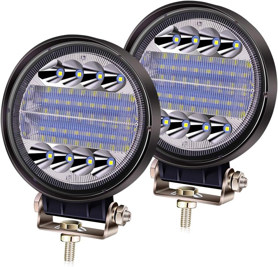 YnGia 2PCS Round 4.5 Inch LED Work Light Spot Flood Combo Beam