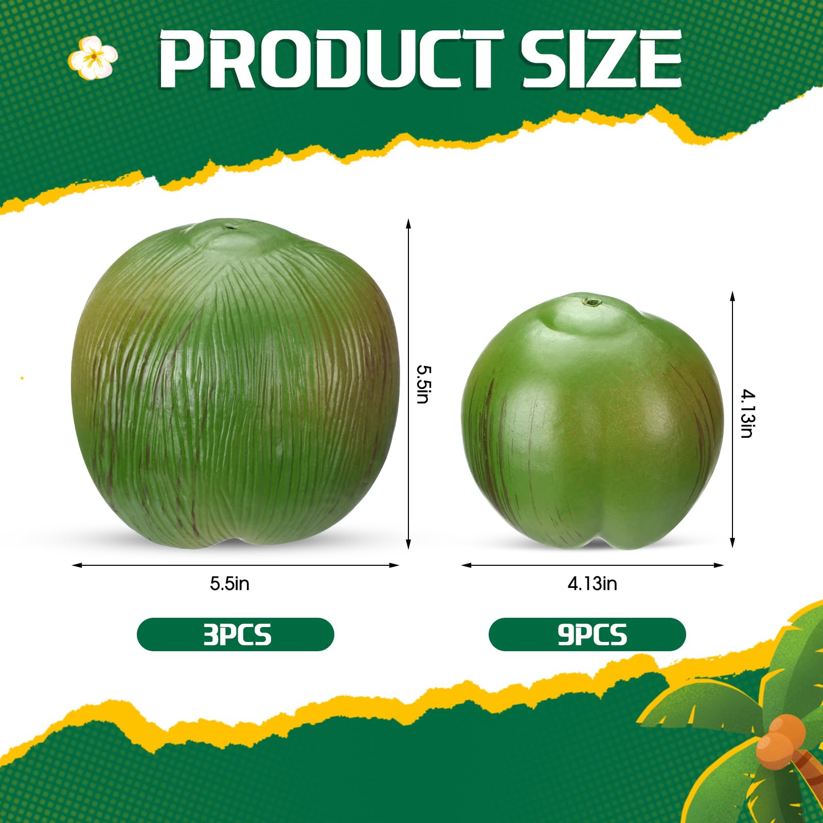 Condition photo showing New/Like New for briwooody 12 pcs fake coconut bulk artificial coconuts for decoration lifelike tropical fake green c