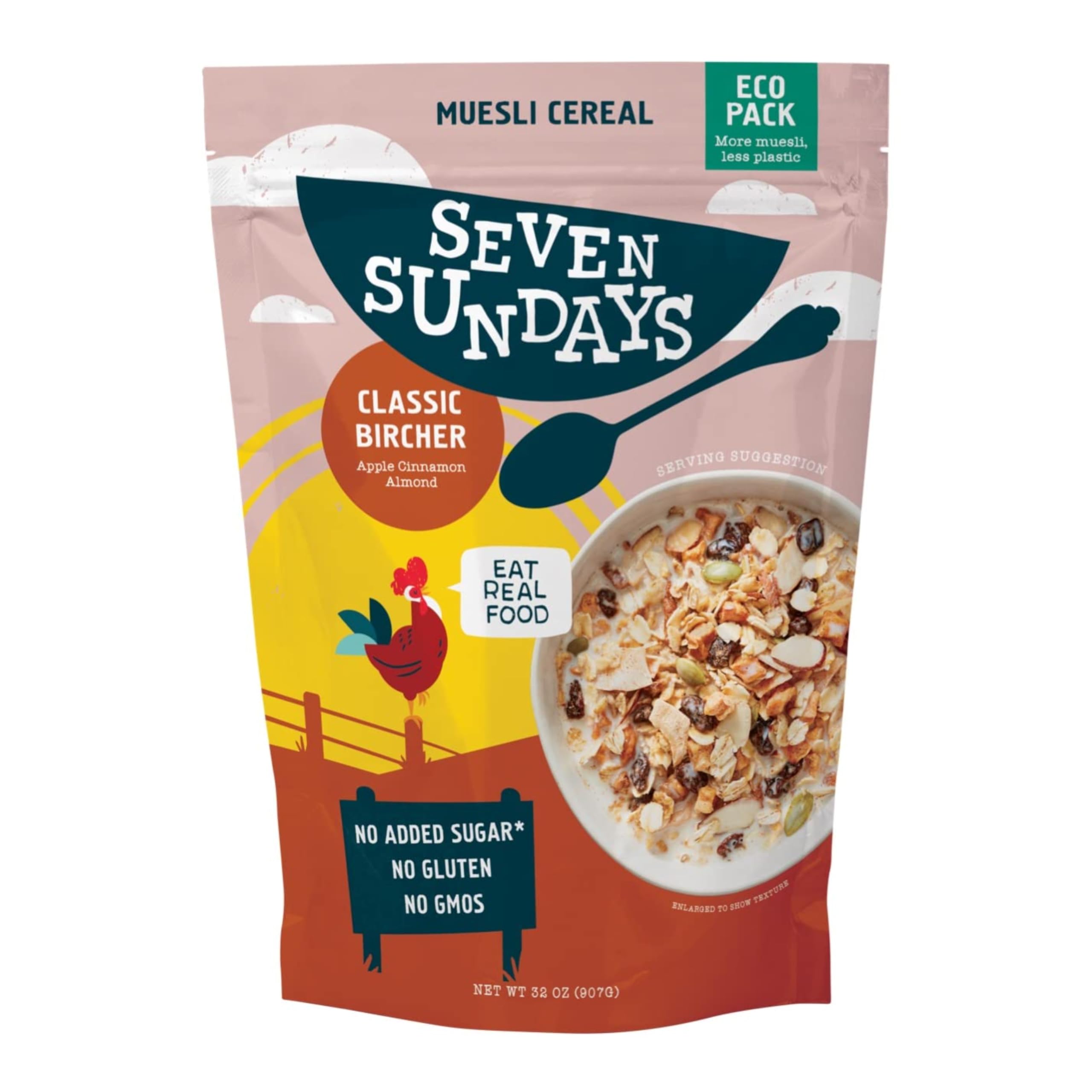 Photo 1 of Seven Sundays Muesli Cereal, Classic Bircher Apple Cinnamon Almond, 32 Oz Bag, Gluten Free, 0g Added Sugar, Enjoy Warm, Cool or as Overnight Oats  01/17/2025