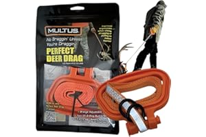 MULTUS Perfect Deer Drag Fast & Easy to use Durable Safety Reflective Orange Strap Compact Comfort Grip Handle Game Dragger and Hunting Gear