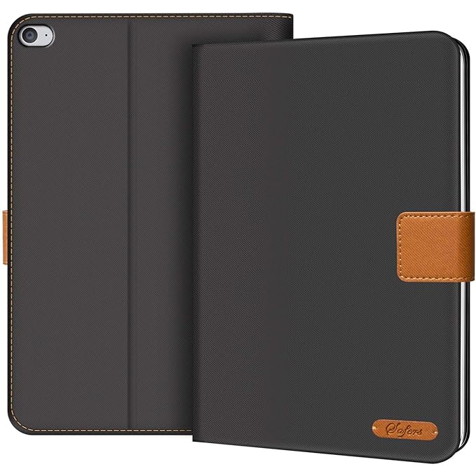 Verco Hülle für iPad Mini 4, Schutzhülle Tablet Tasche Standfunktion Cover, Schwarz