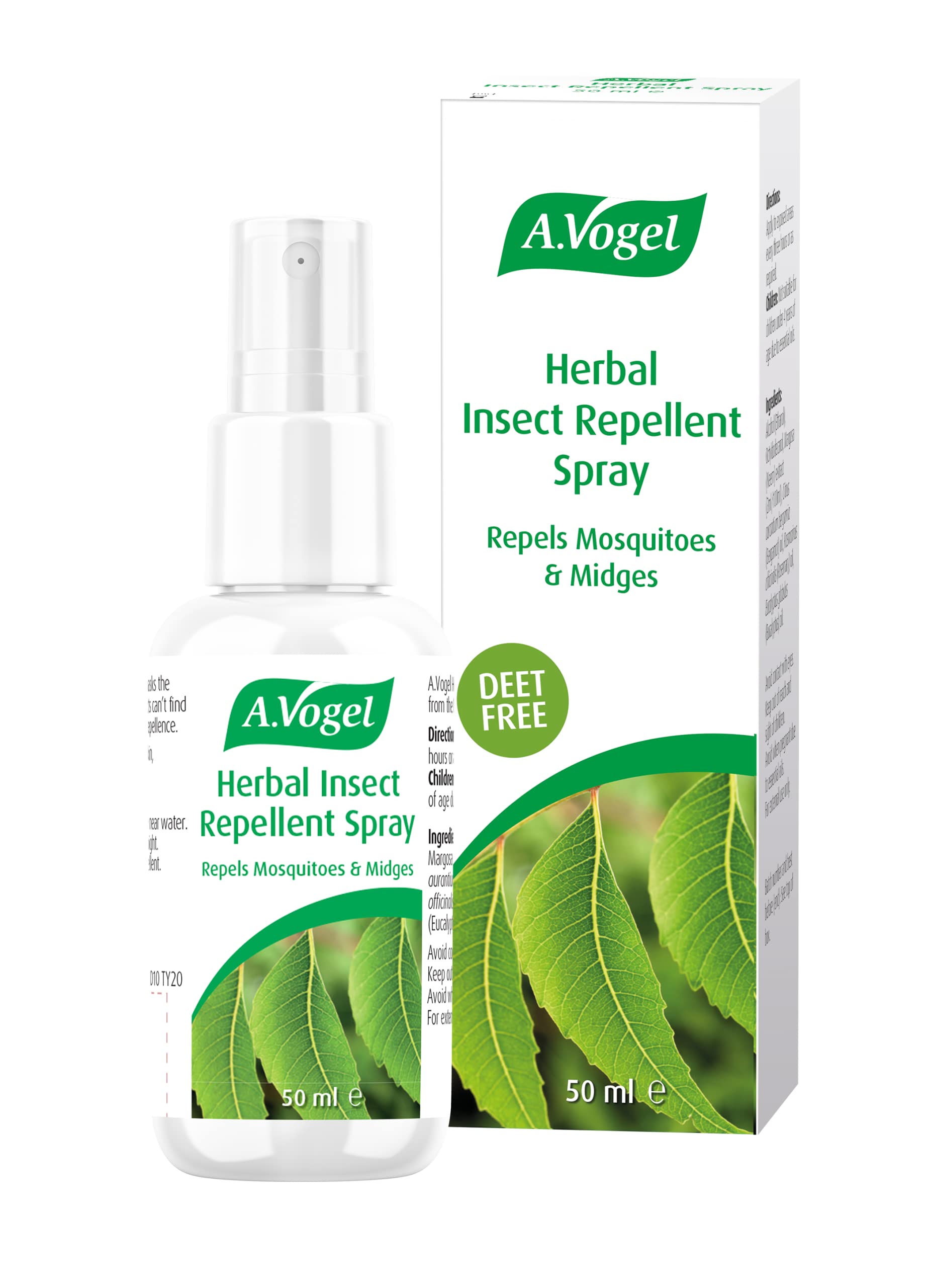 A.Vogel Neem Insect Repellent Spray | Made from Neem Seed Extract | DEET-Free Herbal Repellent for Insects Such as Midges, Mosquitos and Flies | 50ml