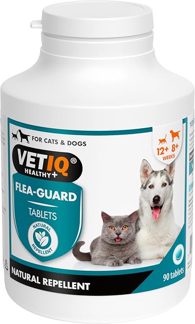 VETIQ Flea-Guard Tablets for Cats & Dogs, Natural Repellent, 90 Tablets