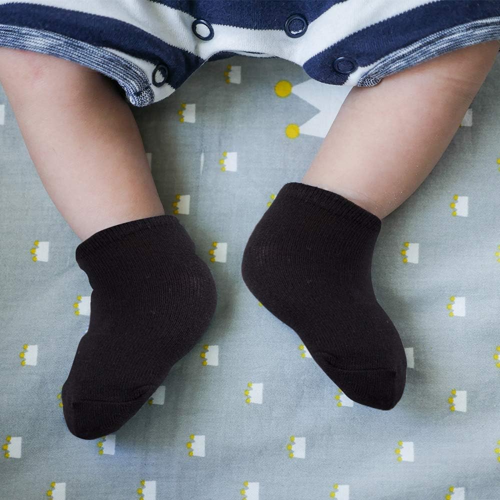 Duufin 25 Pairs Toddler Ankle Socks Low Cut Kids Half Cushion Socks Low Rise Ankle Socks for Boys and Girls: Clothing