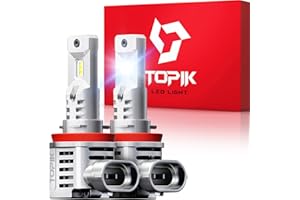 TOPIK T26 H9/H8/H11 LED Bulbs for Car Light and Powersports Lights, 𝟑𝟔,𝟎𝟎𝟎𝐋𝐌 Super Bright 6500K White Light, Plug and Play, 2 Pack