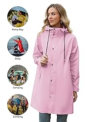 Zando Womens Rain Jacket with Hood - Travel Rain