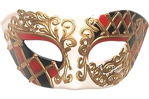 Seglorwy Masquerade Mask for Men Vintage Venetian Mardi Gras Halloween Christmas Party Masks (White Gold Music)