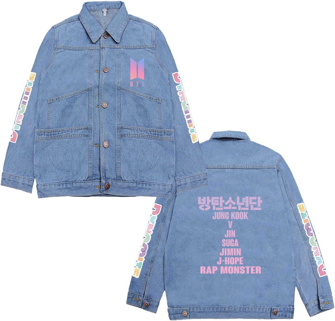 Amazon Com Xkpopfans Kpop Bts Denim Jacket New Album Dynamite Pullover Rm V Jimin Sweatshirt Hoodie Coat Sports Outdoors