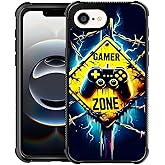 Zeggi Case for iPhone 16e 6.1 inch,Four Corner Airbag Protection Design Soft Silicone Frame Personalized Pattern Case Compatible with iPhone 16e for Men-Gamer Zone