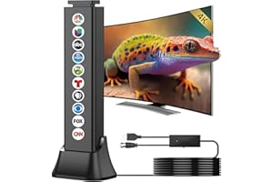 HDTTVVT 2025 TV Antenna Indoor,Digital Antenna for Smart TV with 1900+ Miles Range,TV Antenna for Local Channels Support 8K 4K 1080p TVs,HDTV Antennas 360° Signal Booster Reception-HD Antena 25ft Coax Cable