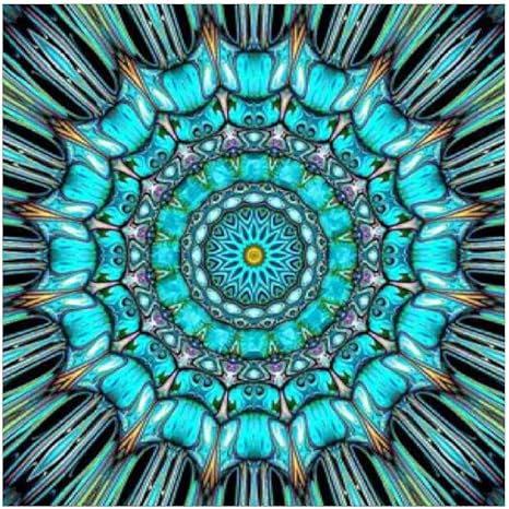 Amazon モザイクアート ハンドメイド 3d ダイヤモンドアート 全面貼り付けタイプ シアン 曼陀羅 クロスステッチキット ダイヤモンド絵画 キット フルダイヤモンド ダイヤモンド塗装 刺しゅう Diy 手芸キット プレゼント ホーム装飾 壁飾り 25x25cm 曼陀羅1