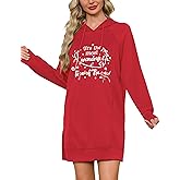 Quenteen Hoodie Dress for Women Sweatshirt Dress Oversized Casual Split Hem 2025 Fall Winter Pullover Dresses with Pockets