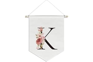 foedor Initial K Wall Decor,Personalized Teen Girl Gifts,Monogrammed Gifts Wall Decor for Women Teen Girl Nursery bedroom,Trendy Cute Preppy Poster Banner flag,Pennants & Banners
