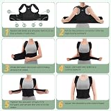 MRLI Back Support Brace Posture Corrector Adjustable Shoulder Lumbar Belt M view 4