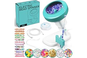 GRACEDUCK Electric Bead Spinner for Bracelet Making Kit, Clay Bead Bracelet Kit Essentials, Bead Spinner Needles Included, Easy Friendship Jewelry Bracelet Making,Applicable for Different Kind of Beads Teal