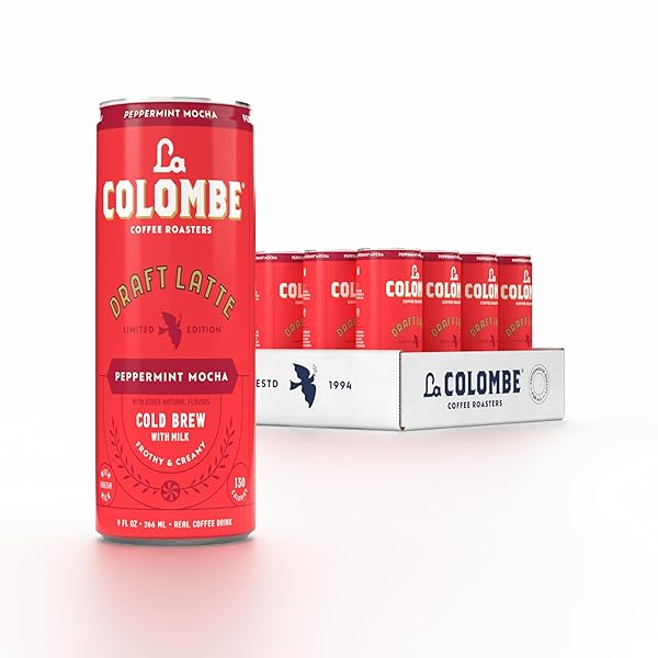 LA COLOMBE COFFEE, PEPPERMINT MOCHA LATTE, 11 FL OZ CANS (PACK OF 12)
