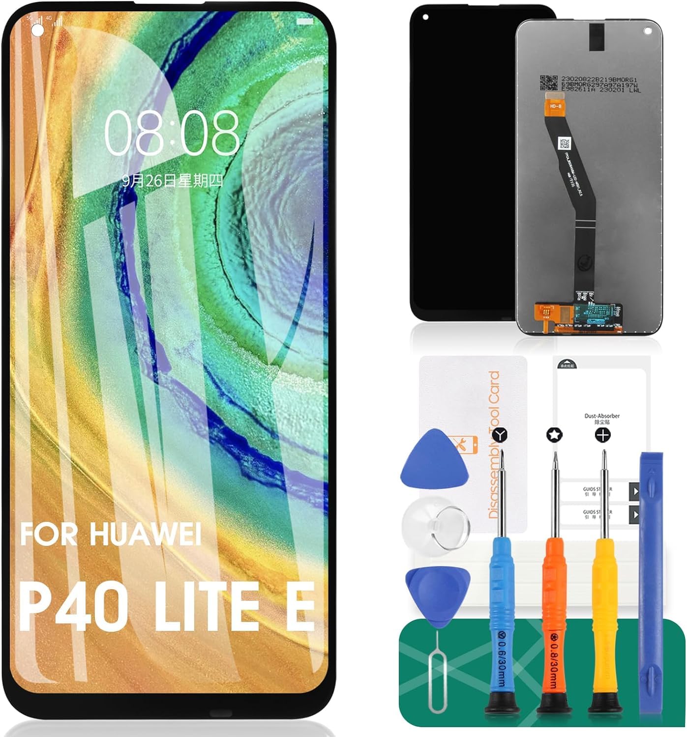 For Huawei P40 lite E LCD Display For Huawei P40 lite E Screen Replacement ART-L28, ART-L29, ART-L29N Touch Digitizer Assembly Kits No Frame(Black,Not Fit P40 Lite 4G/5G)