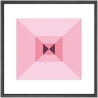 SIGNWIN Framed Canvas Wall Art Optical Illusion Line Art in a Symmetrical Patches Geometric Shapes Illustrations Modern Fun Black and White for Living Room, Bedroom, Office - 16x16 inches