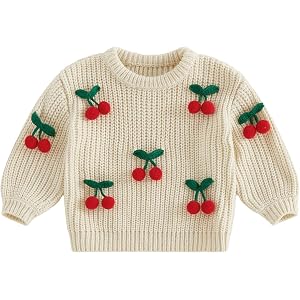 FYBITBO Toddler Baby Girl Sweater Crewneck Pullover Oversized Knit Sweaters Sweatshirt Long Sleeve Top Fall Winter Clothes