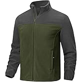 TBMPOY Men's Fleece Jacket Full Zip Lightweight Jackets Fall Winter Casual Warm Coat 4 Pockets for Hiking Outdoor