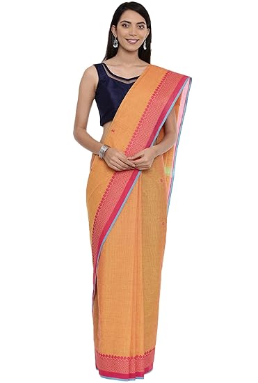 Womens Chettinad Cotton Saree With Running Blouse Piece (CCOPSC12590_Mustard)