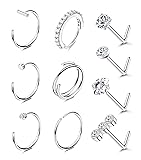 BESTEEL 14K Gold Filled Nose Ring Studs 20G Nose