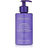 Obliphica Seaberry Curl Control Cream - Anti-Frizz, Curl-Defining and Enhancing Hydrating Styler for Women, Men, Wavy and Coarse Hair - 10 Fl Oz