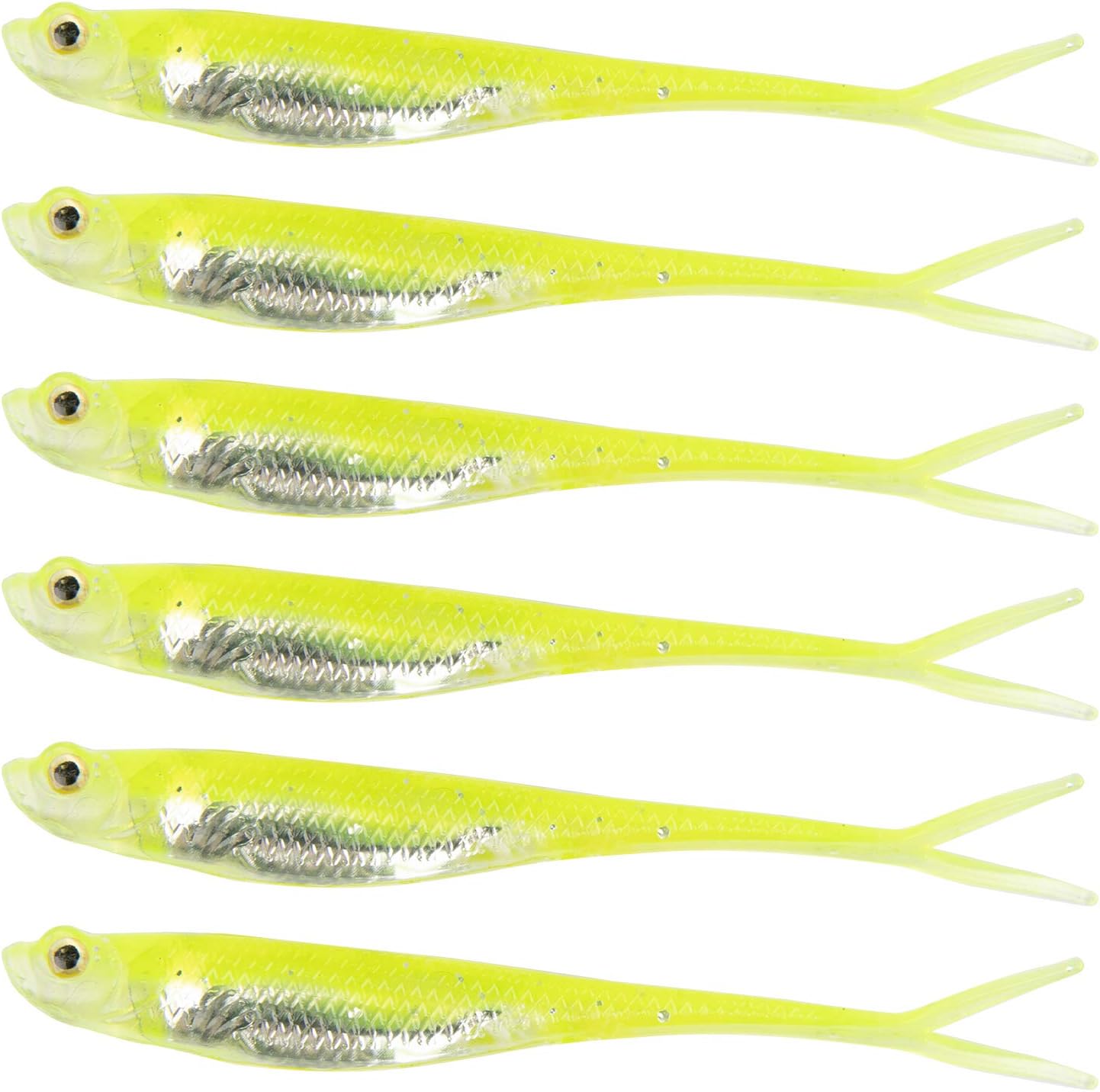 Dr.Fish Lot 6 Soft Lures Split Tail Fishing Lures Wiggle Shad Bait Soft Plastic Bass Perch 3in Watermelon : Sports & Outdoors