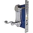 Marks 9215AC/26D-W Left Hand Reverse Satin Chrome Double Cylinder Entry Uni-Lock Lever/Plate Mortise Lockset for Iron Gate Doors