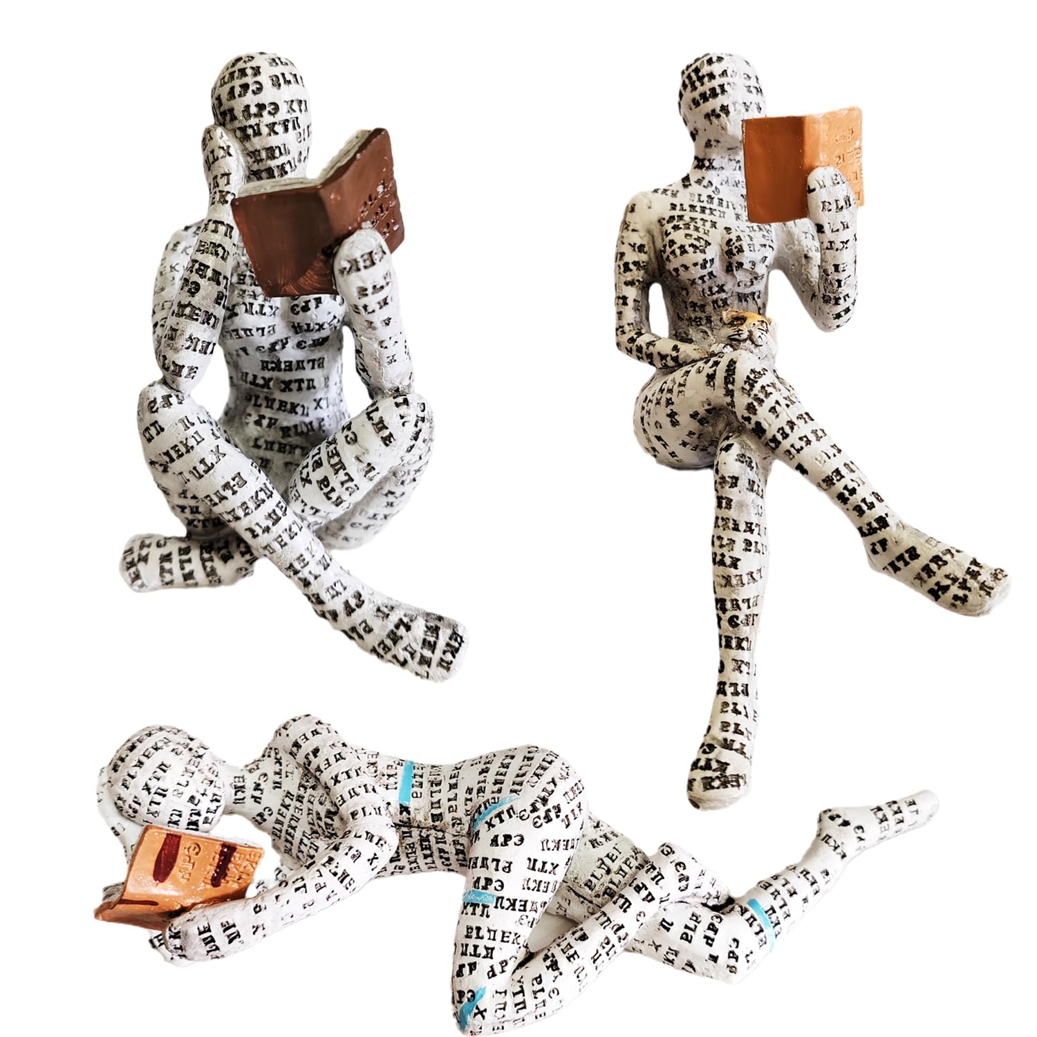 PIGPIGFLY Bookworm,Bookshelf Decor,Reading Woman Statue,Decoration Living Room,Office Decor,Home Store Decoration,Modern Living Room Ornaments