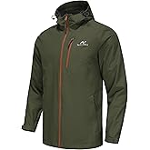 NORDIC OUTLAND Mens Lightweight Hooded Waterproof Rain Jacket Breathable Raincoat Shell for Outdoor Mountain Hiking