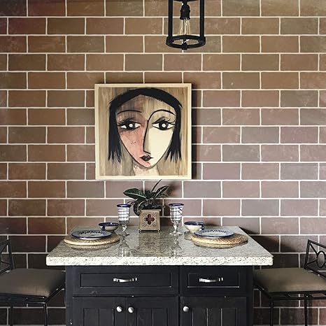 Amazon Com Brick Wall Stencils Faux Brick Wallpaper