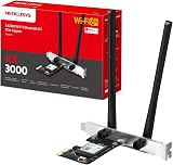 MERCUSYS MA80XE AX3000Mbps WiFi 6 PCIe Card Bluetooth 5.2 Dual Band Antennas
