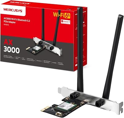 MERCUSYS MA80XE AX3000Mbps WiFi 6 PCIe Card Bluetooth 5.2 Dual Band Antennas