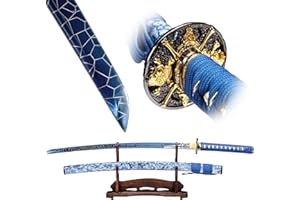 Karwna Real Katana Sword Sharp - Japanese Samurai Swords are a Unique Gift for Men - Sword Real Steel with Metal Blade Makes a Memorable for Martial Arts Enthusiasts or Sword Collectors