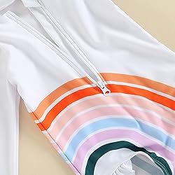 Little Girls Ruffled Rainbow Striped Bathing Suits