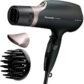 Panasonic Nanoe Salon Hair Dryer with Oscillating Quickdry Nozzle, Diffuser &amp; Concentrator Attachments, 3 Heat &amp; 2 Speed Settings, Japanese Technology for All Hair Types &ndash; EH-ANA6HN (Black/Pink Gold)