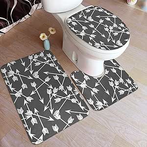 Arrows - Alfombrillas de baño Grises y Blancas dispersas