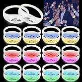 Dhseinat 24 Pcs Wedding Sound Activated LED Glow Bracelets Light Up Bracelets for Adults Glow in the Dark Bracelets Carnival Rave Supplies for Concert (24)