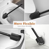 Ibergrif Black Silicone Toilet Brush with Holder Wall Mounted & Freestanding view 7