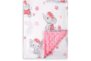 Baby Girl Blanket Soft and Breathable Fuzzy Toddler Throw Blankets Minky Nursery New Born Baby Girls Blanket with Double Laye