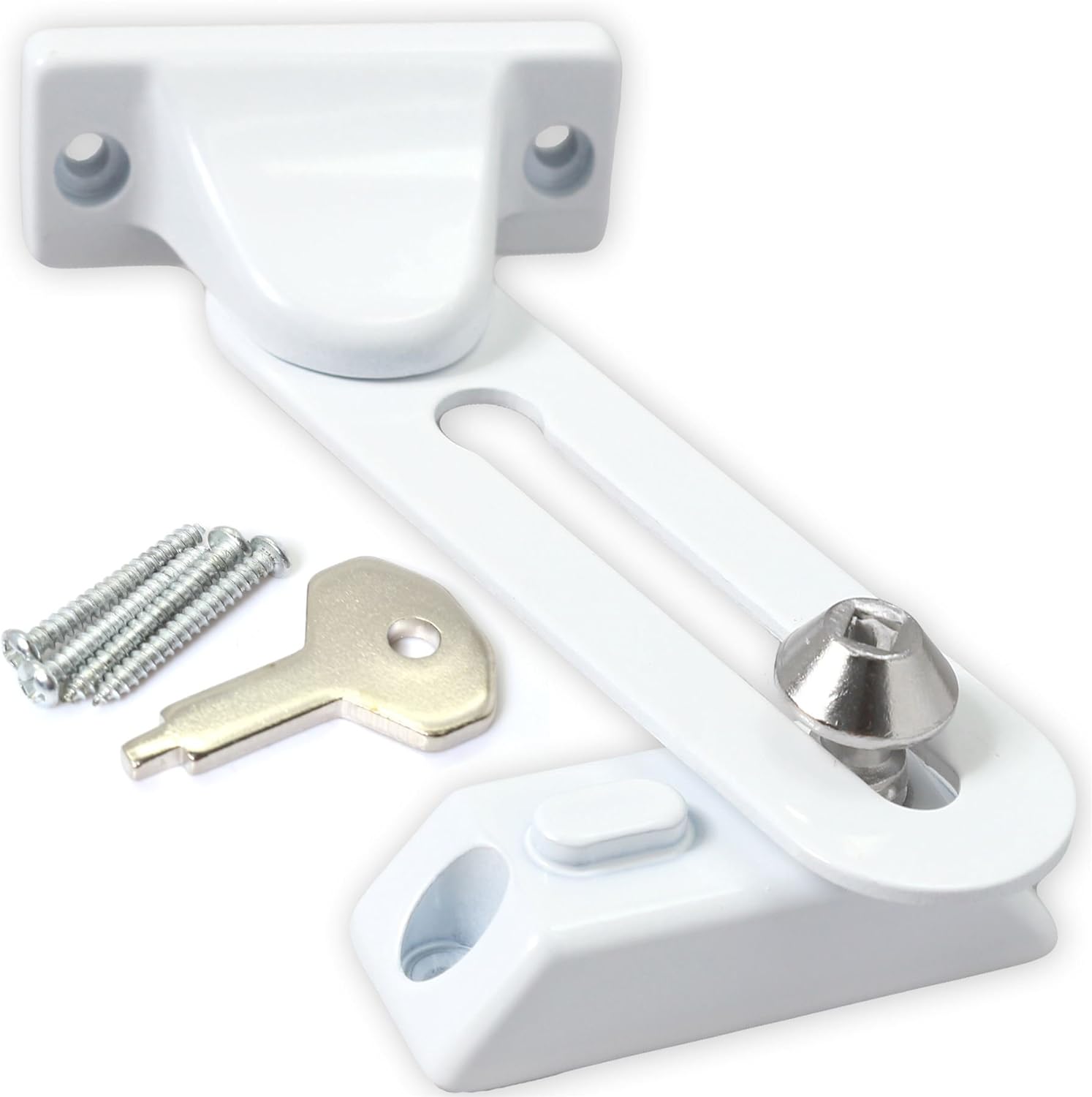 2x White Locking Window Restrictor & Door Restrictor For Baby And Child