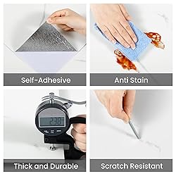 practicalWs 10pcs Marble Peel and Stick Tile for