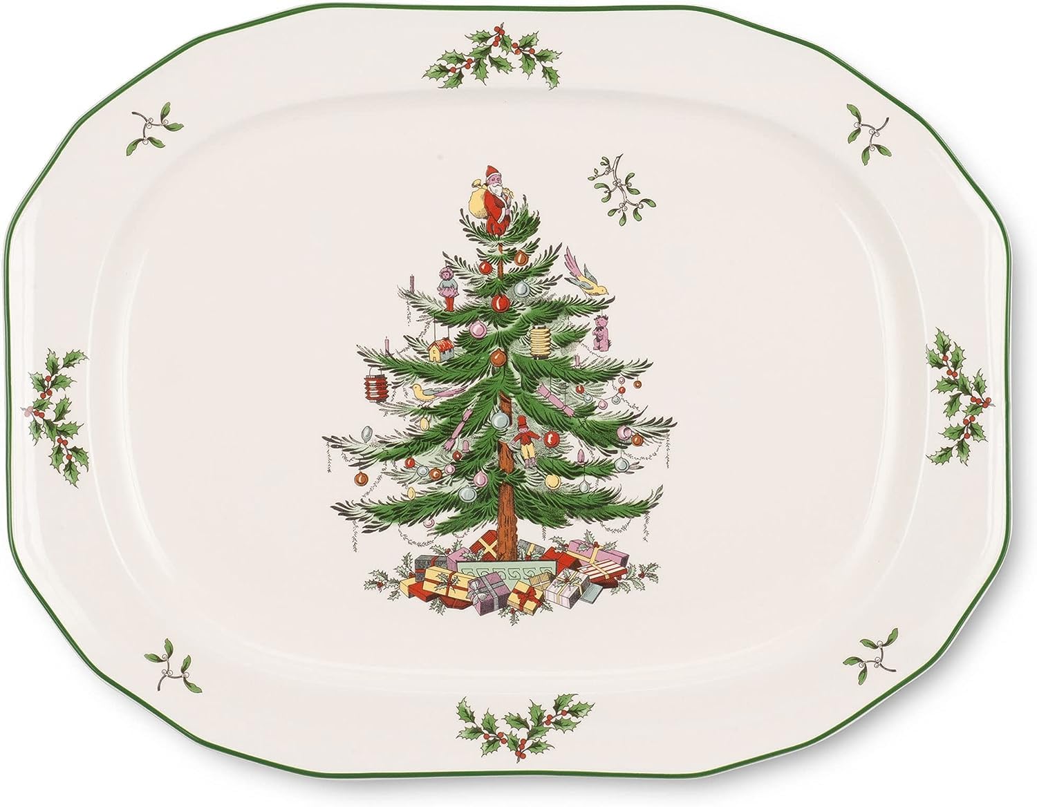 Spode Christmas Sculpted Oval Platter, Multicolor, (1536982), 36 centimeters